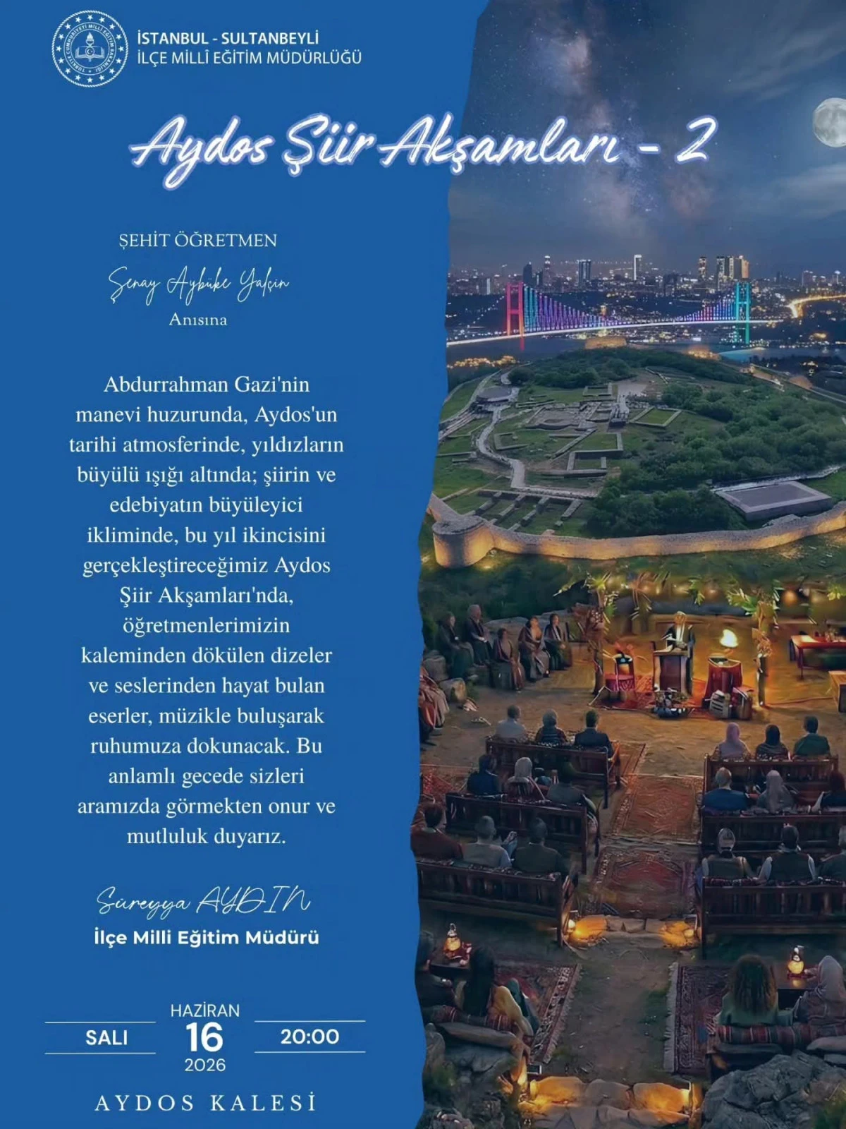 Aydos Şiir Akşamları&rsquo;nda &Ouml;ğretmen Kalemlerinden Duygu Y&uuml;kl&uuml; Anlar