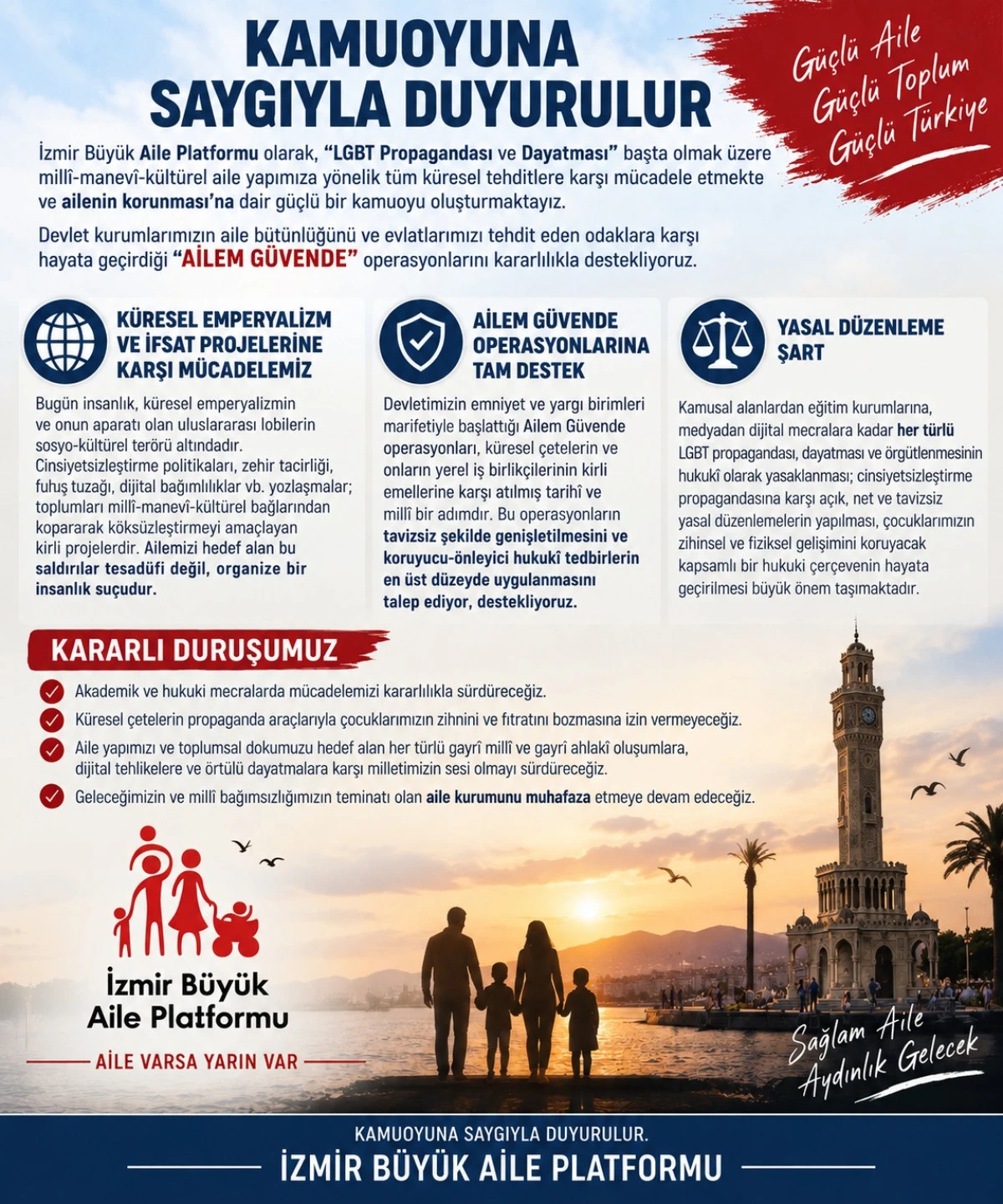 KAMUOYUNA SAYGIYLA DUYURULUR