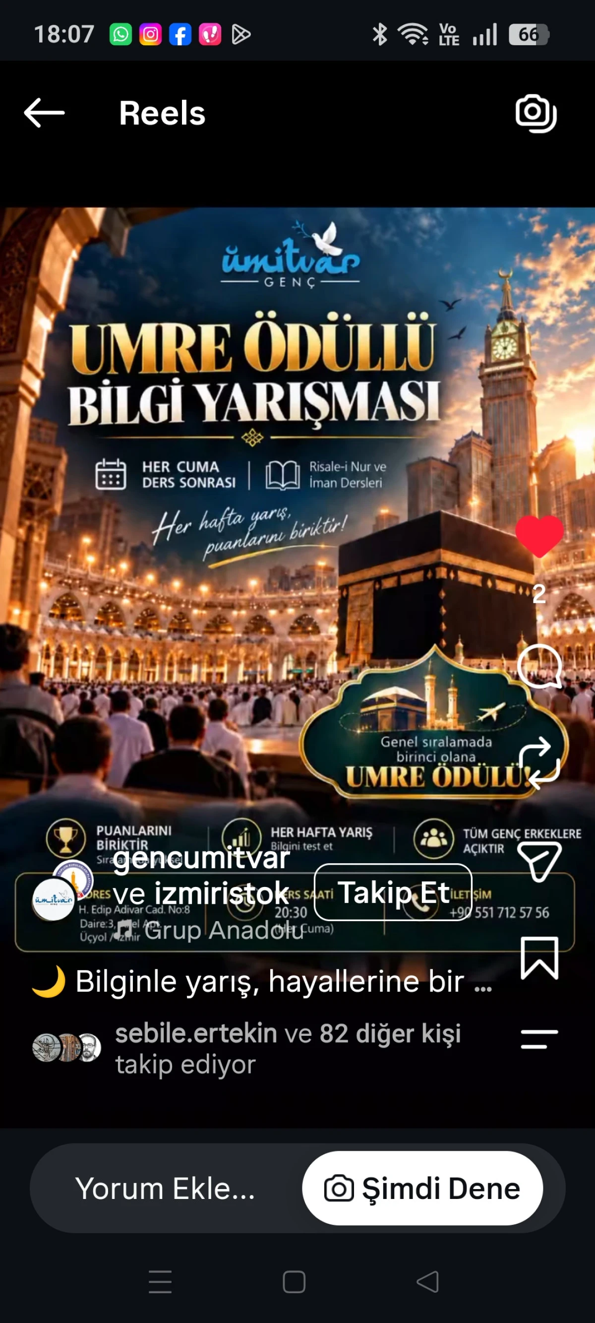 &Uuml;MİTVAR EĞİTİM DERNEĞİ&rsquo;NDEN GEN&Ccedil;LERE UMRE &Ouml;D&Uuml;LL&Uuml; BİLGİ YARIŞMASI!